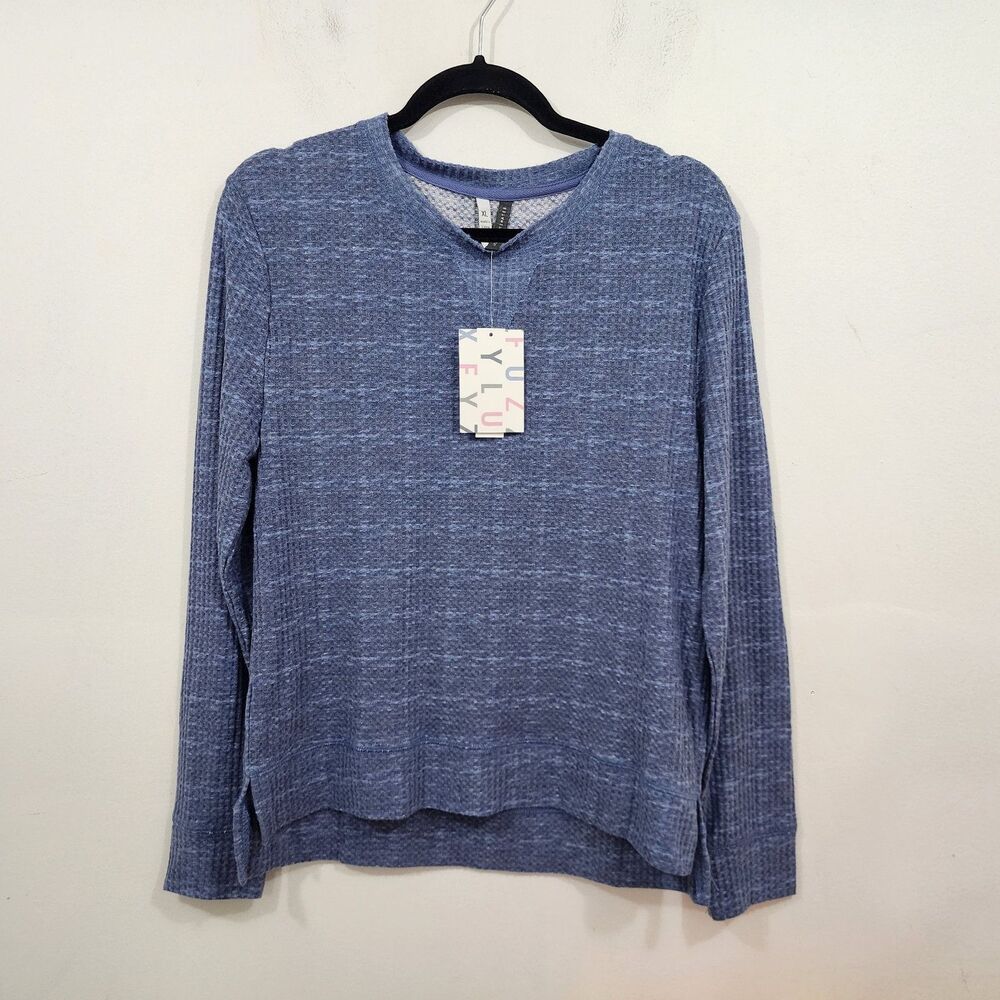 Jacyln Intimates Fuzzy Luxe Thermal Knit Tee Top PJ Lounge Long Sleeve XL NWT